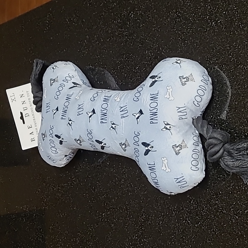 Rae Dunn Plush Squeaking Rope Toy
